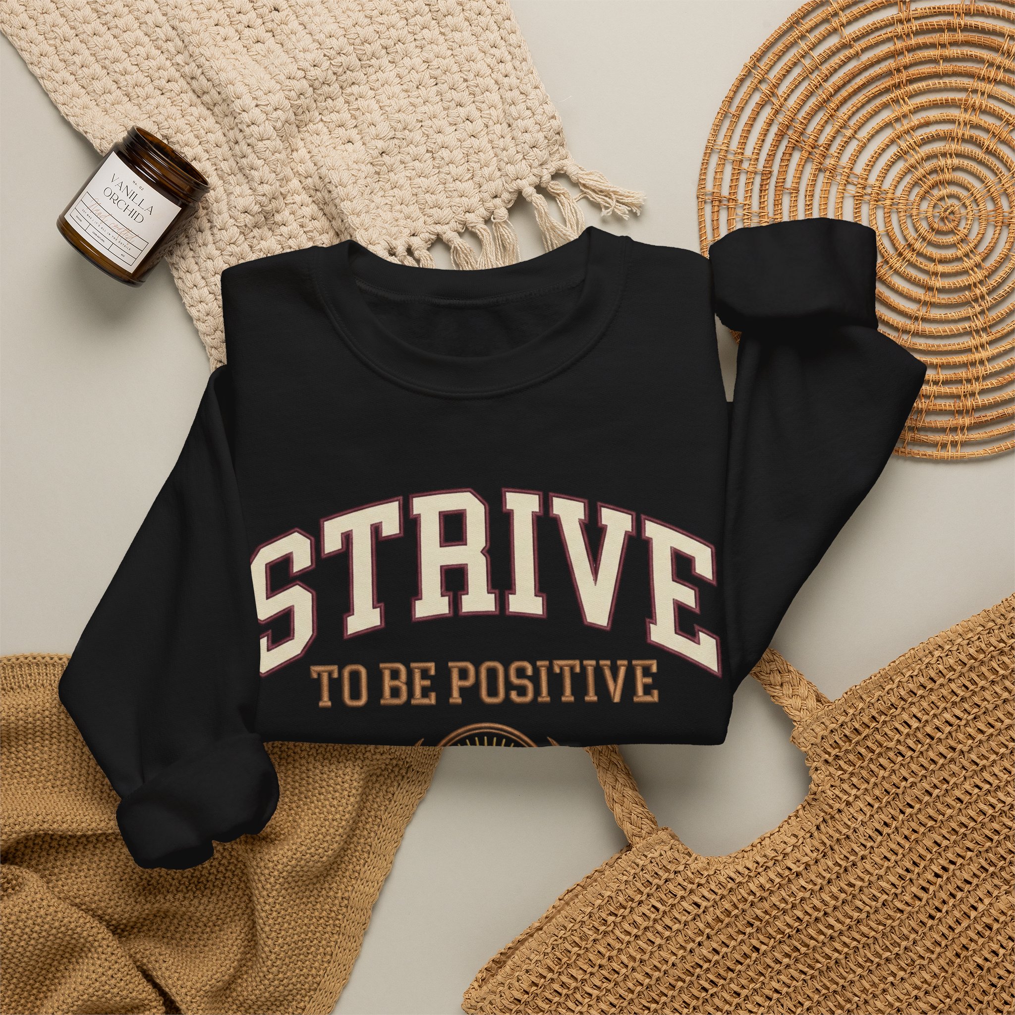 Strive To Be Positive crest sweatshirt | Inspirational Crewneck - Image 12