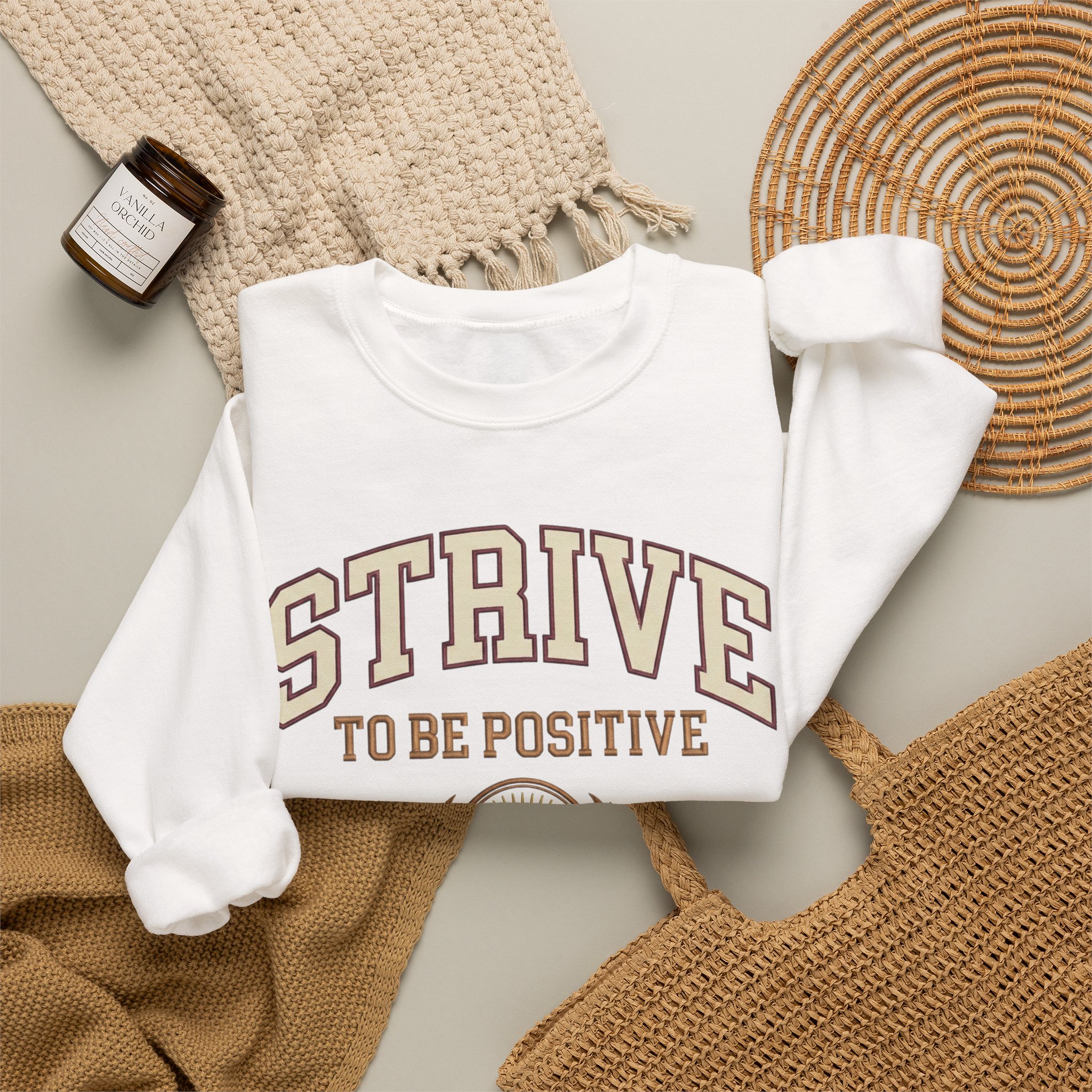 Strive To Be Positive crest sweatshirt | Inspirational Crewneck - Image 8