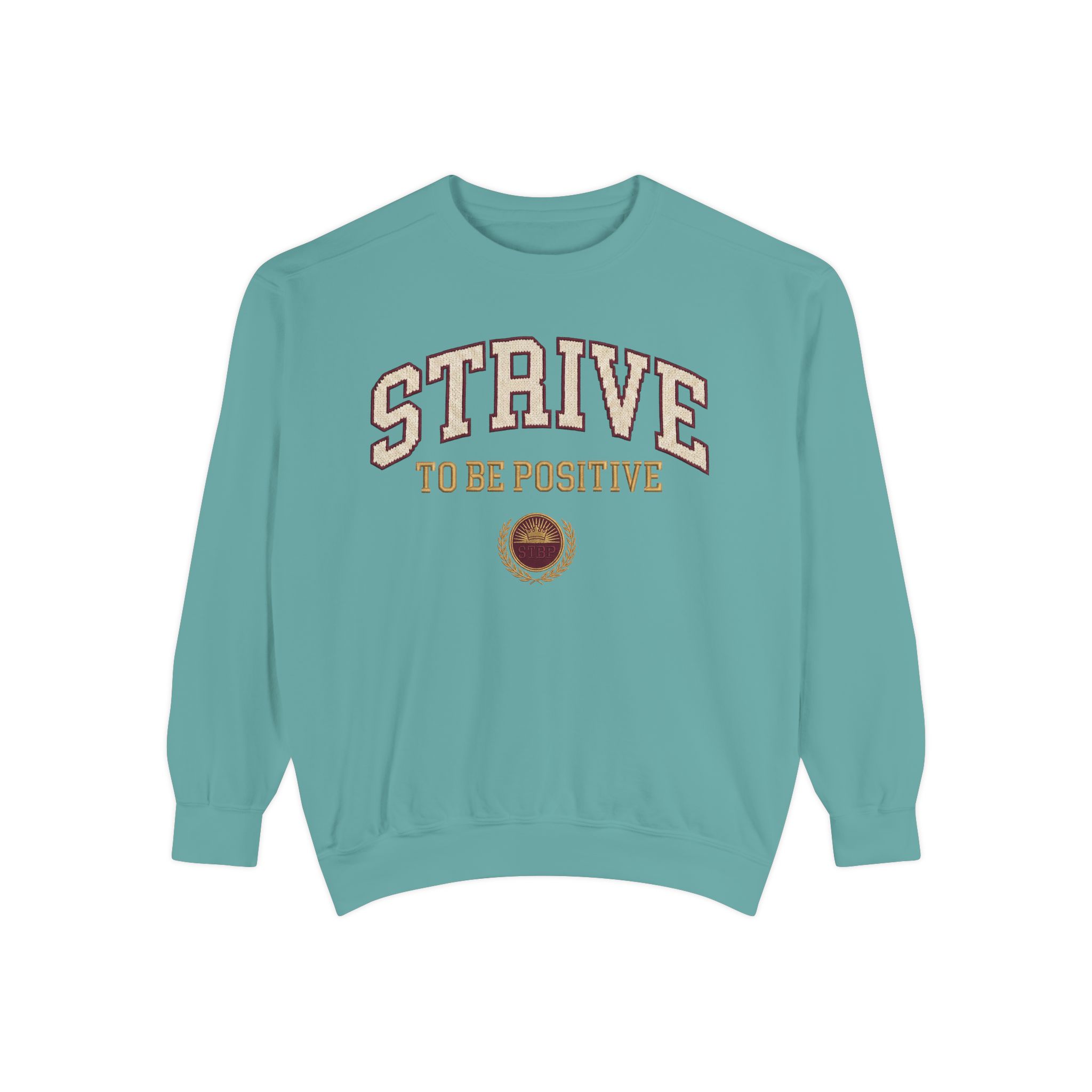 Strive To Be Positive crest sweatshirt | Motivational college style pullover - Image 3