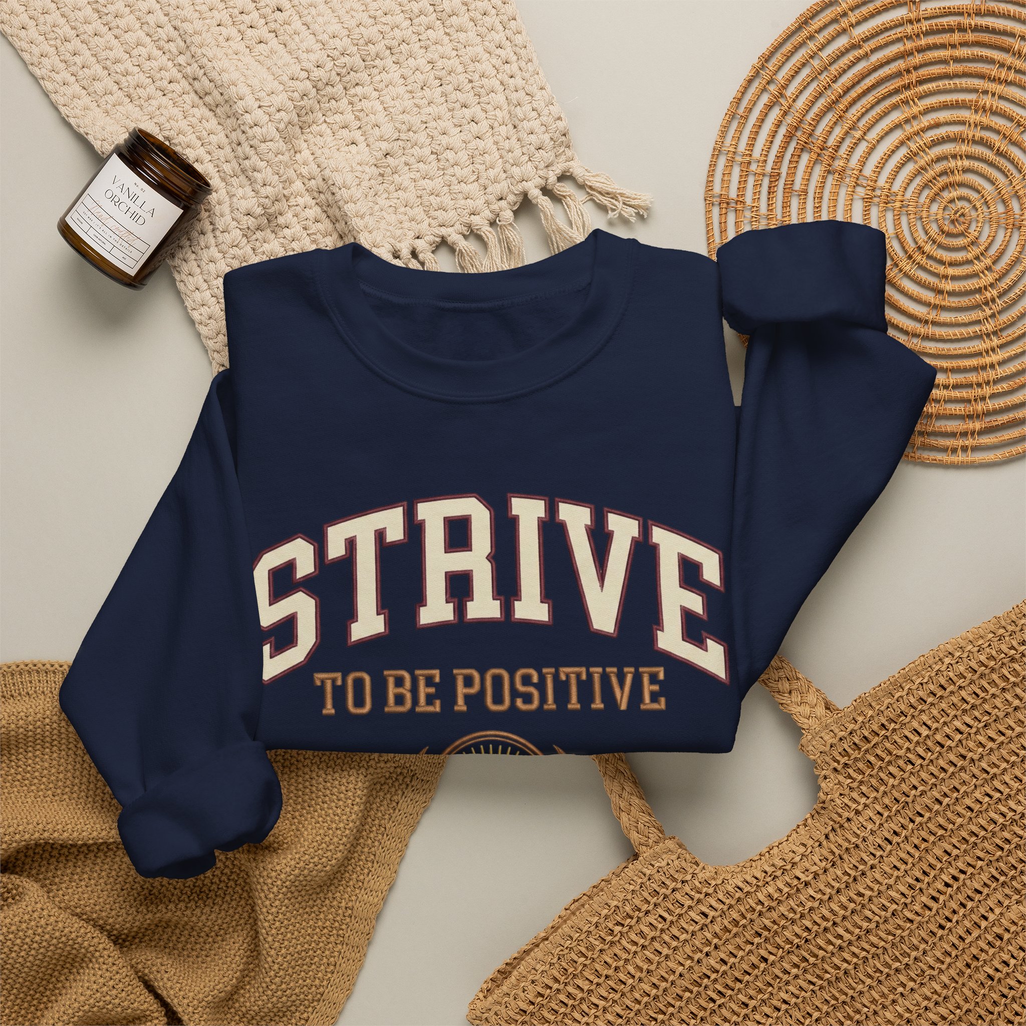 Strive To Be Positive crest sweatshirt | Inspirational Crewneck - Image 20