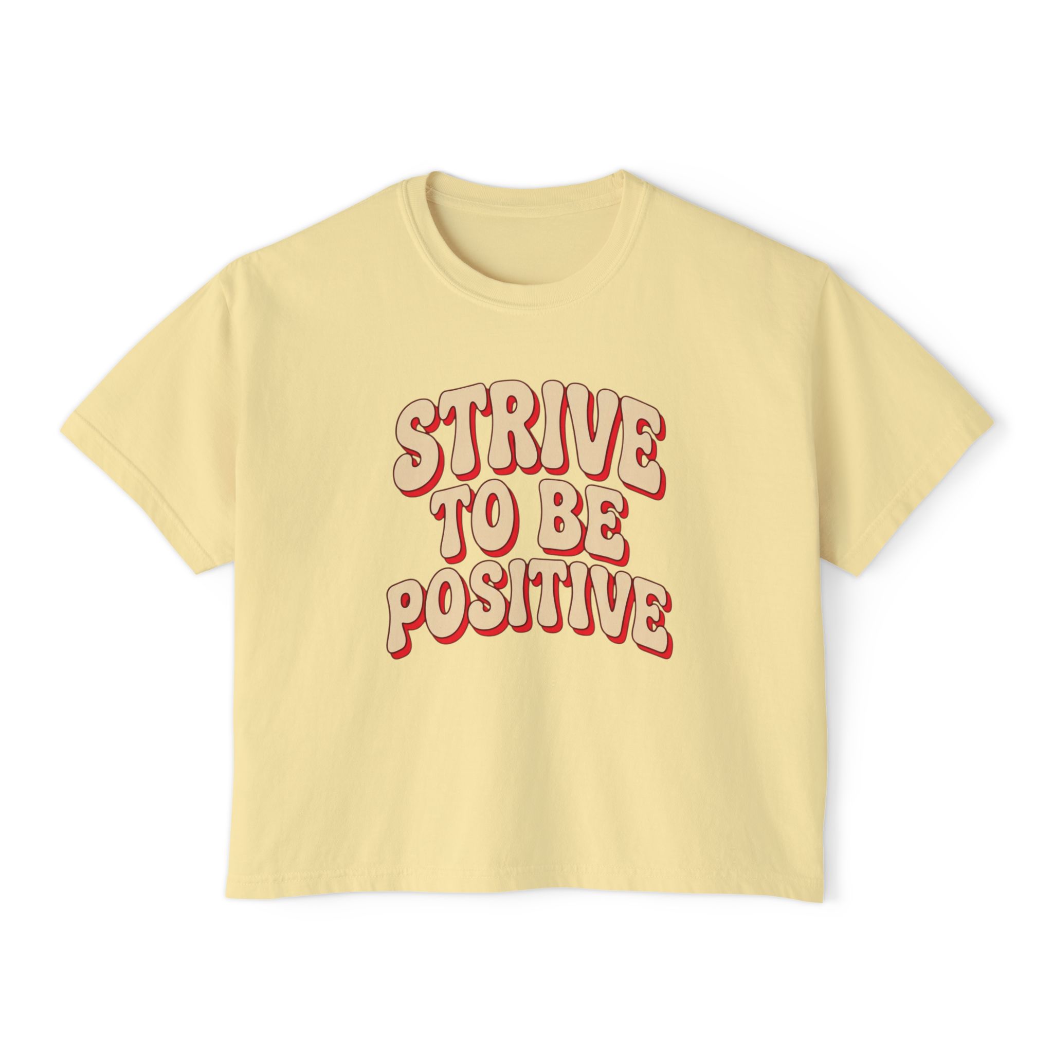 Women's Boxy Tee — "Strive To Be Positive" Retro Graphic Tee - Image 9
