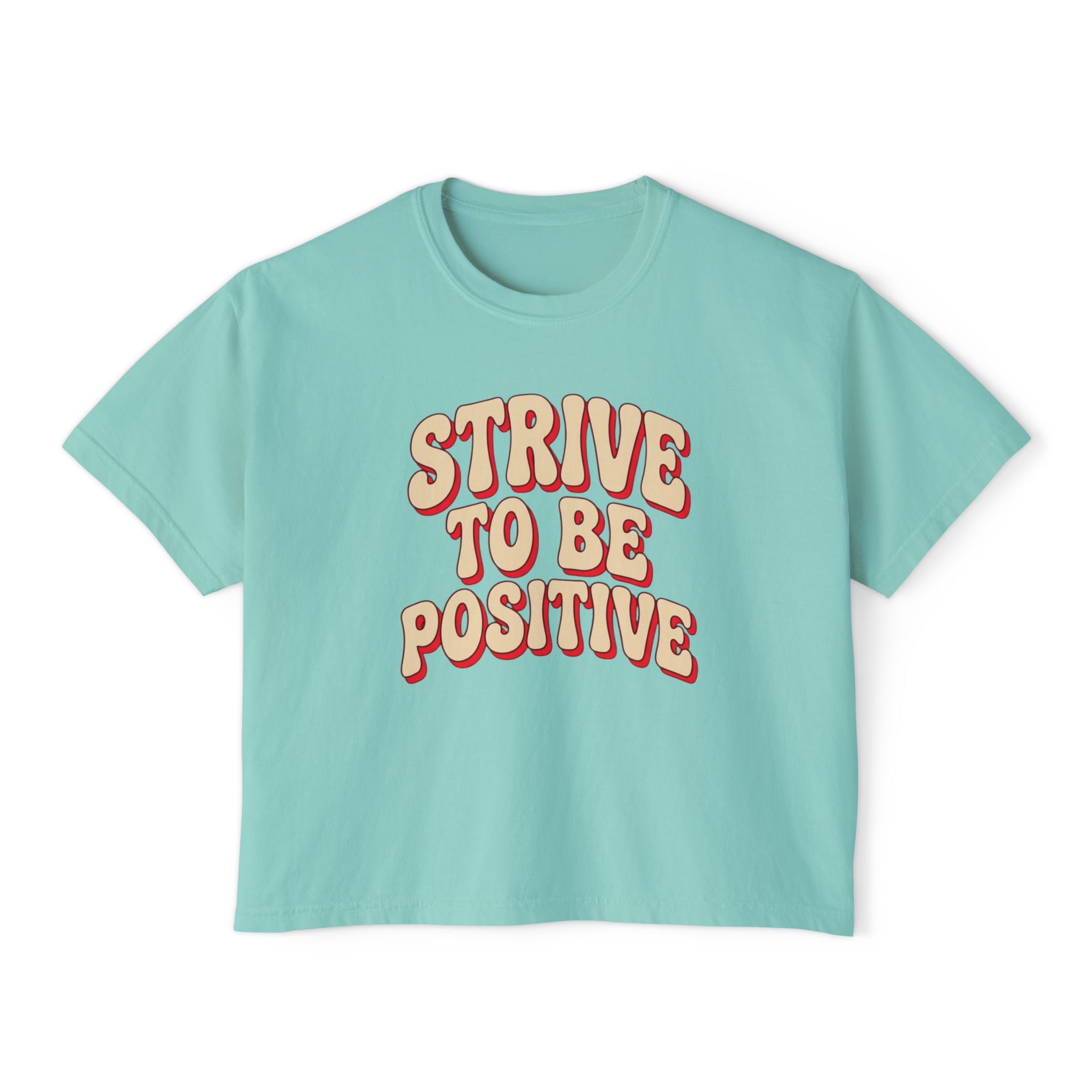 Women's Boxy Tee — "Strive To Be Positive" Retro Graphic Tee - Image 13