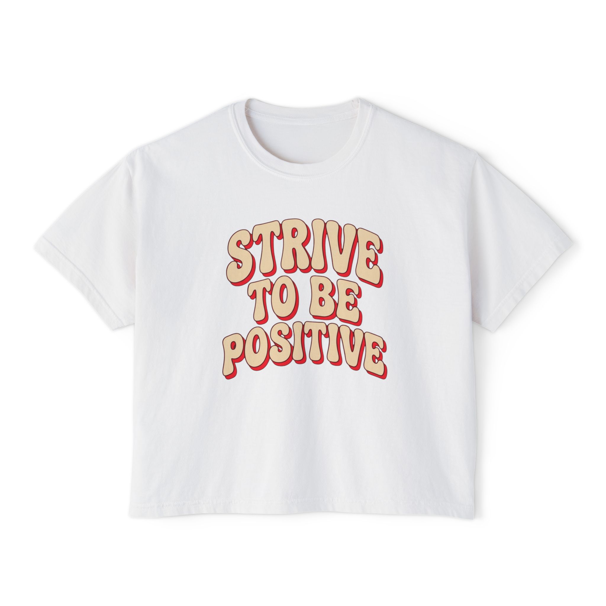 Women's Boxy Tee — "Strive To Be Positive" Retro Graphic Tee - Image 2