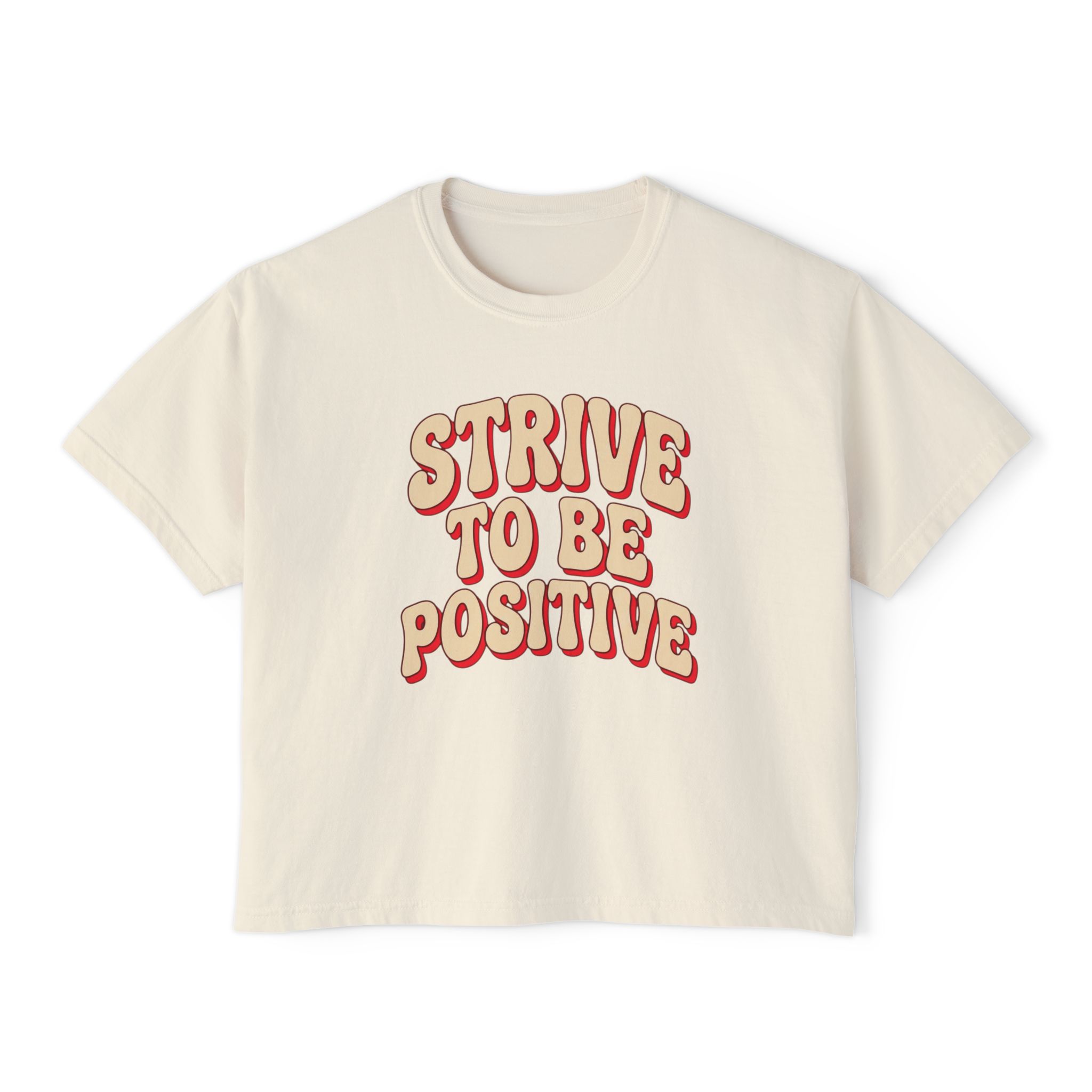 Women's Boxy Tee — "Strive To Be Positive" Retro Graphic Tee - Image 5